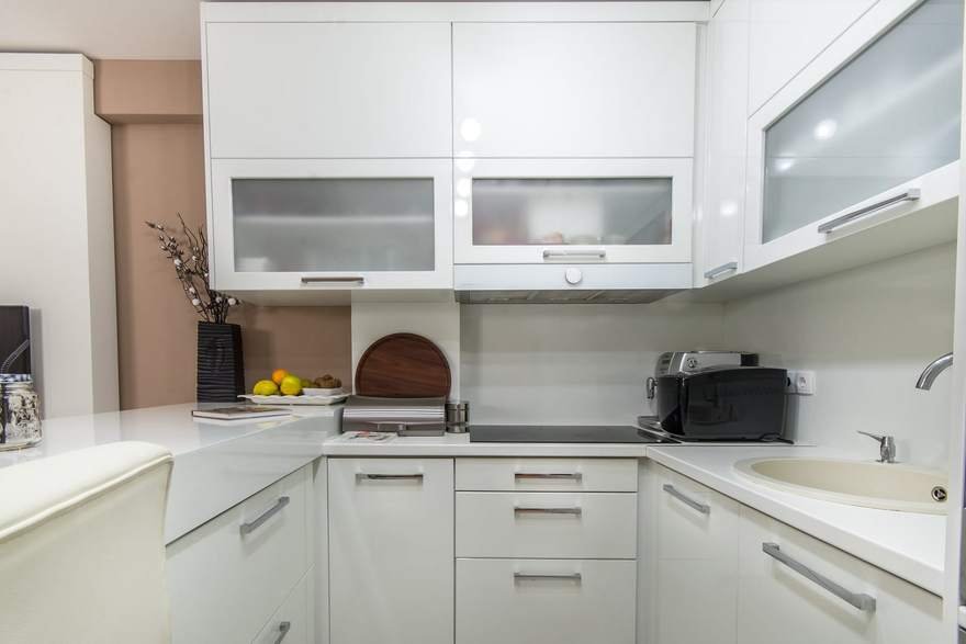 A finished kitchen photographed at closeout